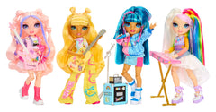 Rainbow High Amaya distinctive face sculpt and brushable hair enhance expressive pretend play.