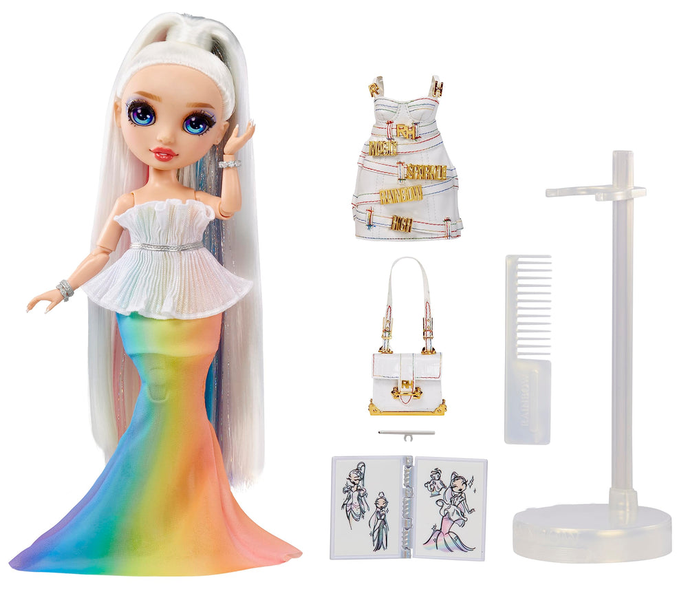 Rainbow High Amaya Raine with detailed rainbow hair for storytelling and modeling.