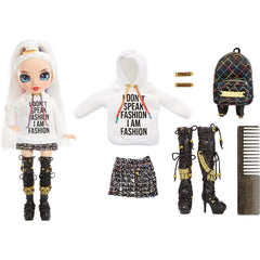 Rainbow High Amaya Raine Jr High soft fabric backpack opening and closing action