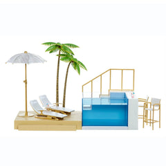 Rainbow High color-change pool lights create playful ambience for Pacific Coast dolls.