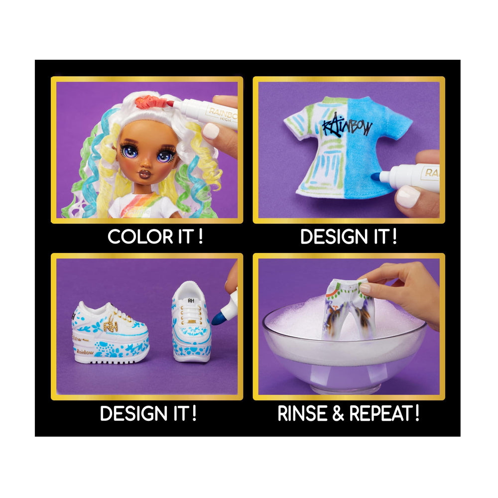 Rainbow High Color & Create doll tie-dye look for unique patterns