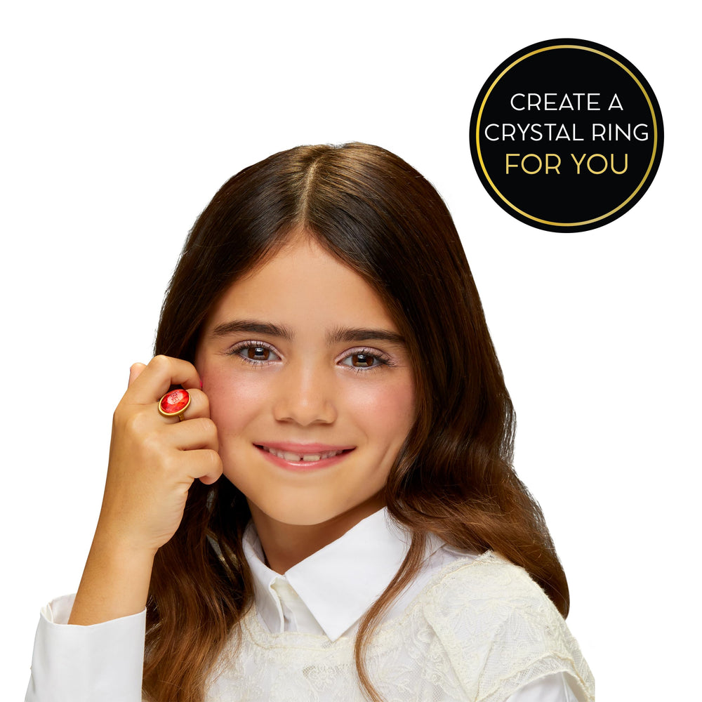 Iris wearing crystal accessories invites imaginative storytelling.
