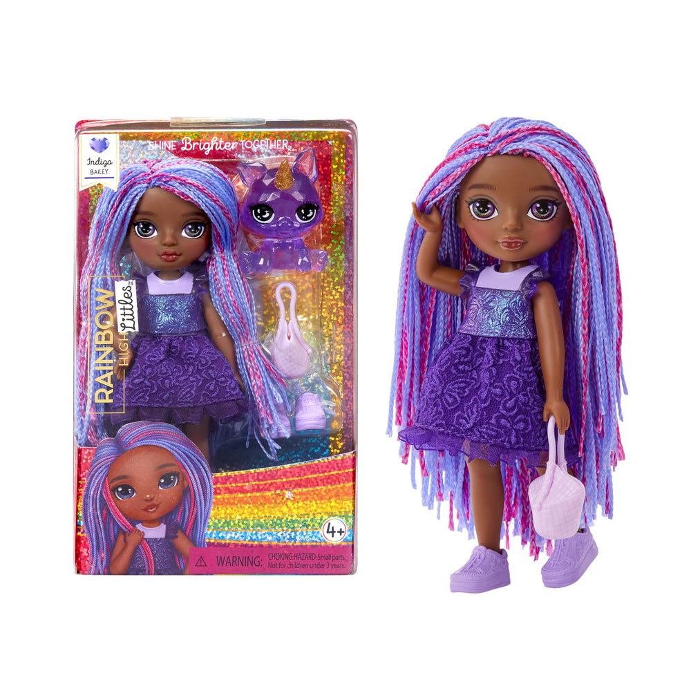 Rainbow High Indigo Bailey doll, poseable 5.5-inch figure for storytelling play.