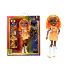 Rainbow High Michelle orange dress for imaginative fashion storytelling