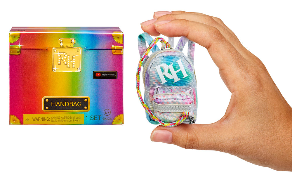 Rainbow High mini handbag in a trunk box for premium unboxing excitement
