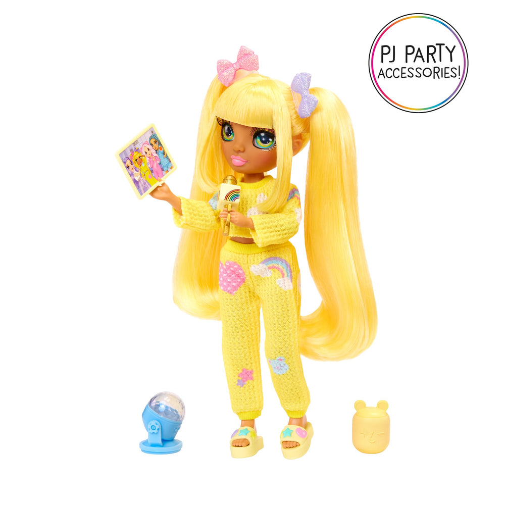 Rainbow High PJ Party portable speaker to share stories and music.