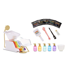 Rainbow High salon sink lets kids wash and rinse colors with a real water spray.