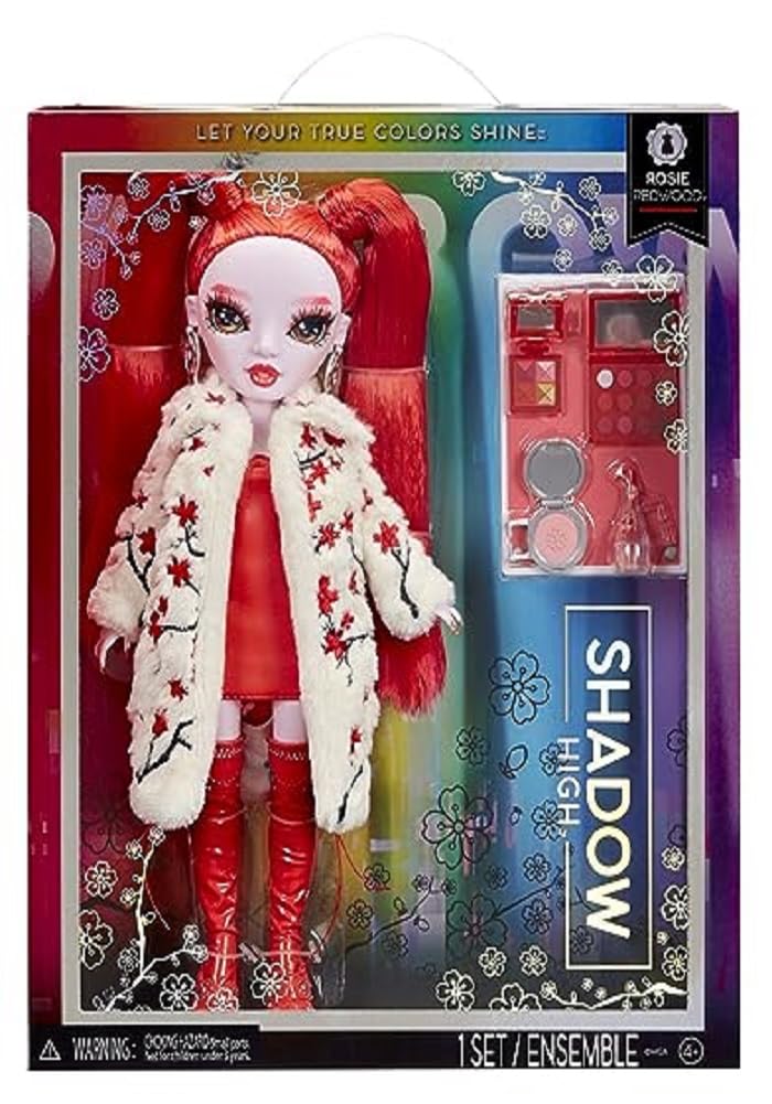 Rainbow High Shadow High Rosie in red dress with long hair for imaginative play.