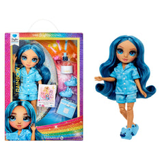 Rainbow High Skyler PJ Party doll wearing satin pajamas for imaginative play.