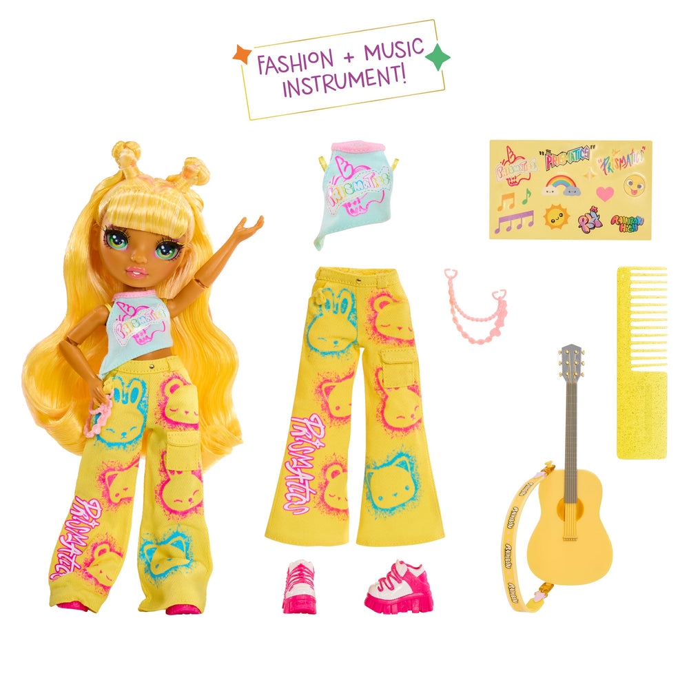 Rainbow High Sunny with brushable yellow hair, stylish onstage look.
