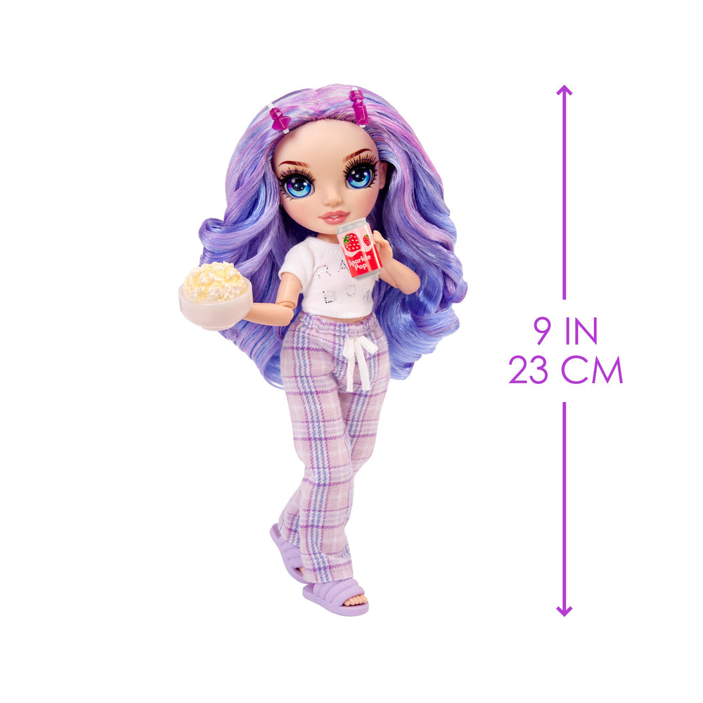 Rainbow High Violet pizza in box accessory for snack time adventures.