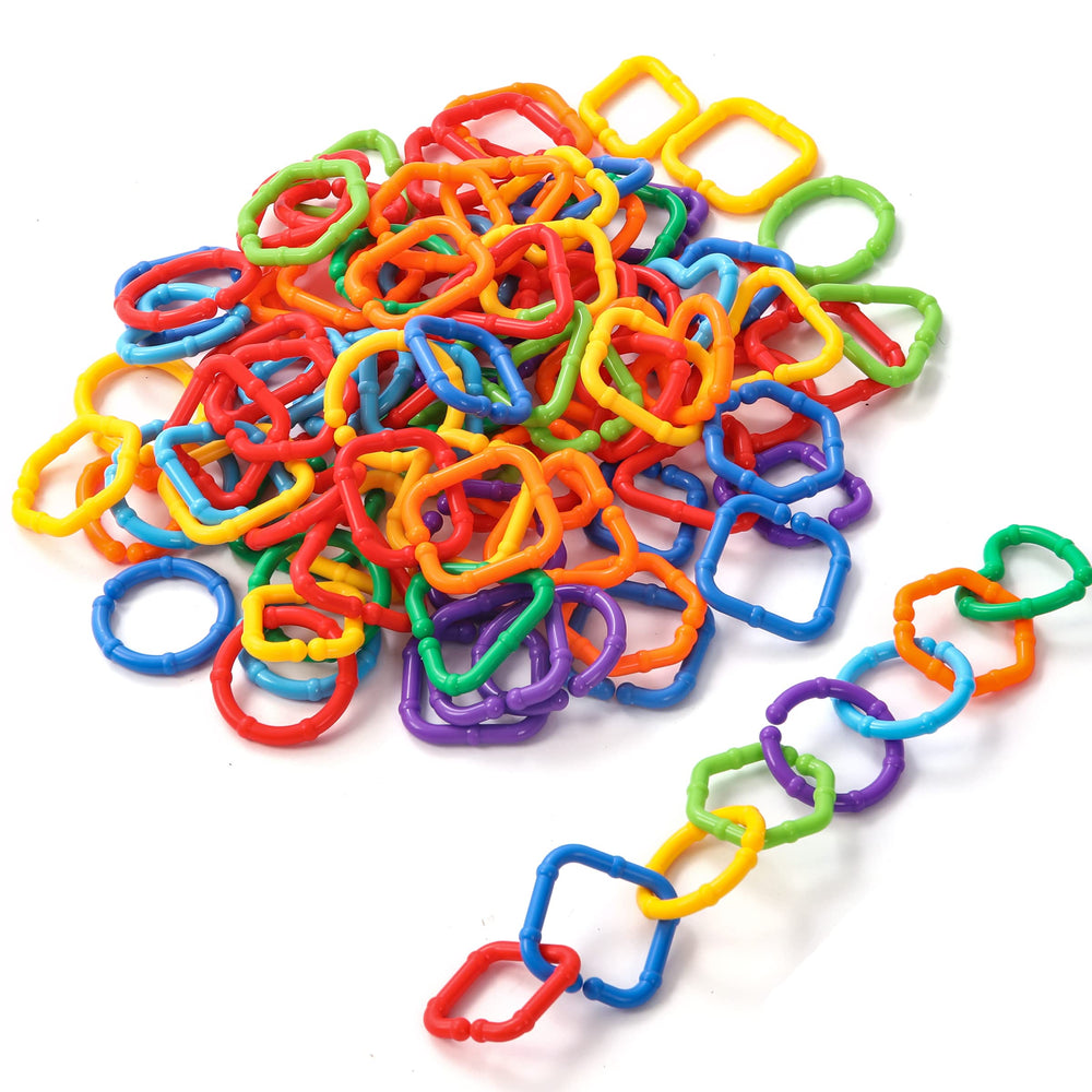 RAINBOW TOYFROG easy-to-grab links support tiny hands during learning moments.