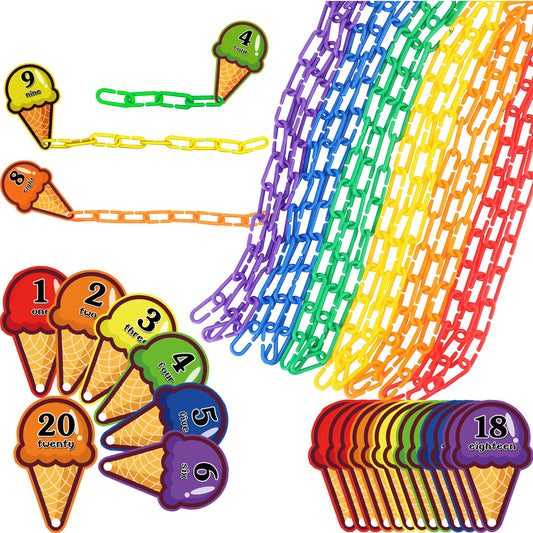 Rainbow Toyfrog chain-link math 240 clips shown for hands-on counting practice