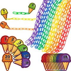 Rainbow Toyfrog chain-link math 240 clips shown for hands-on counting practice