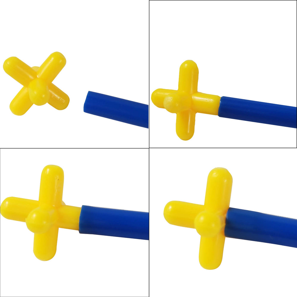 Rainbow Toyfrog engineering play promotes problem solving through creative, modular constructions.