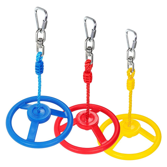 Rainbow Craft Ninja Monkey Wheel close-up, durable PP build for long-lasting outdoor play.