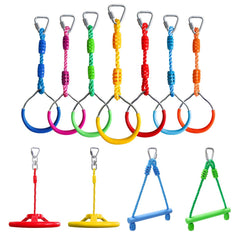 Rainbow Craft Ninja Rings 7pc for vibrant backyard obstacle courses and active play.