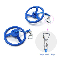 Rainbow Craft obstacle course wheel setup enabling safe, engaging ninja play in backyards.