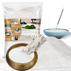 RAINFLOW fine white sand for zen gardens enhances calm displays.