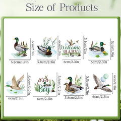 Eight patterns of Rakuto Mallard Duck toppers for cupcakes