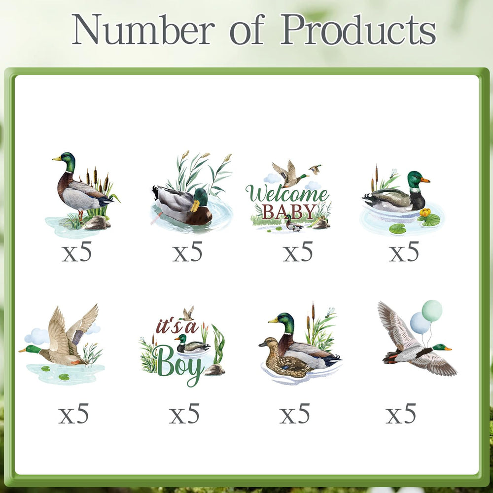 Pre glued Mallard Duck toppers ready to decorate treats