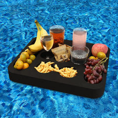 RAMIEYOO floating drink holder on pool surface keeps drinks and snacks secure.