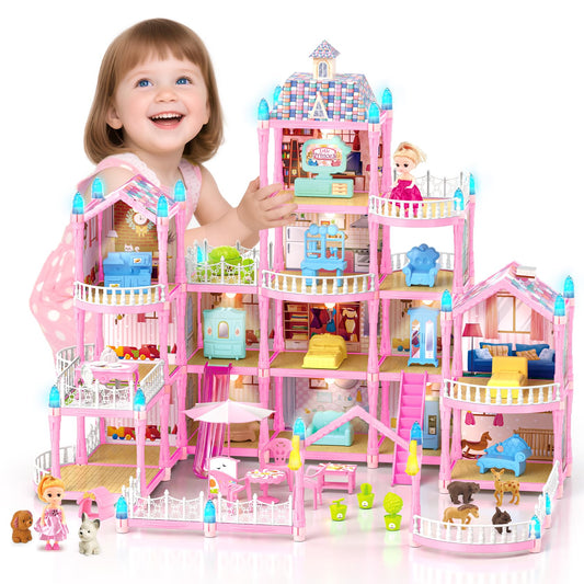 Randhar doll house exterior with four-story design for imaginative play.