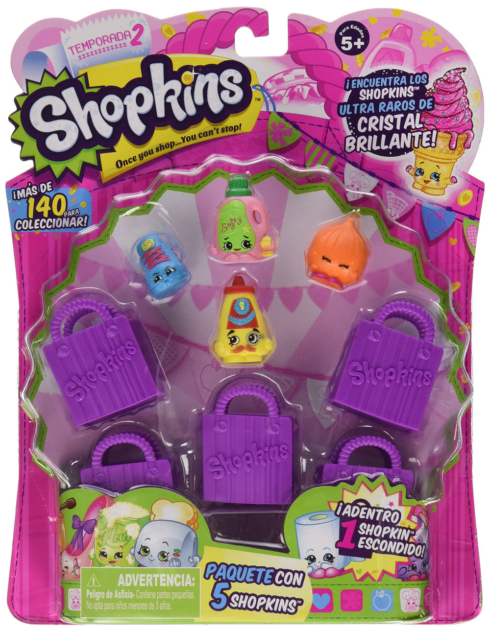 RANGS JAPAN Shopkins Season 2 5-Pack characters for playful collection and display.
