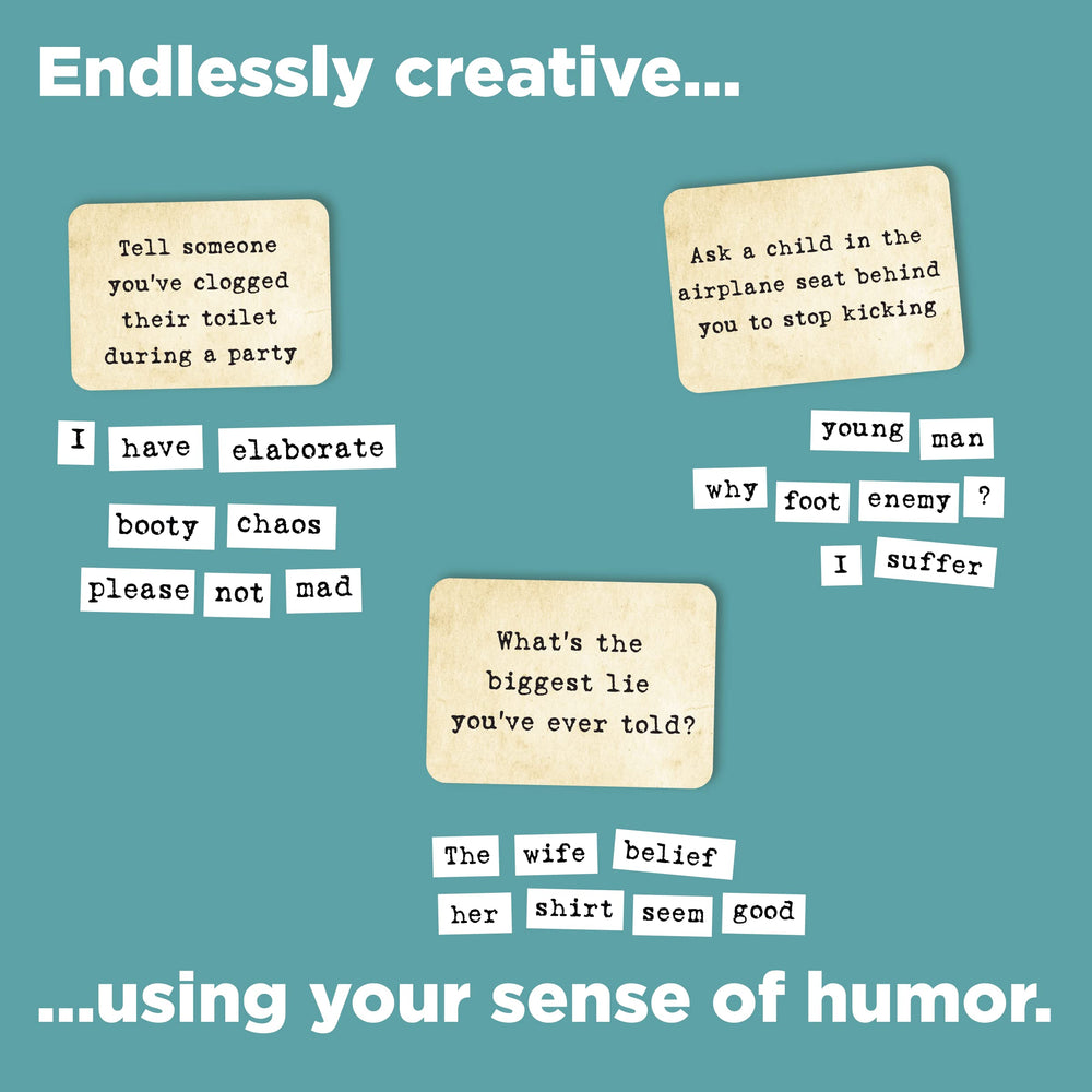Ransom Notes players laugh together around the table during lively rounds