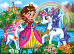 RANSUNN Princess & Unicorns 100-piece puzzle cover art inspires imaginative play.