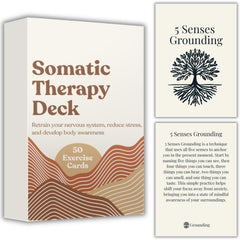 Raptor Studio Somatic Therapy Cards cover in a compact box for daily calm.