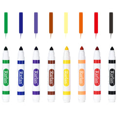 Rarlan broad-line markers with conical tips suit side-burst coloring and outlining.