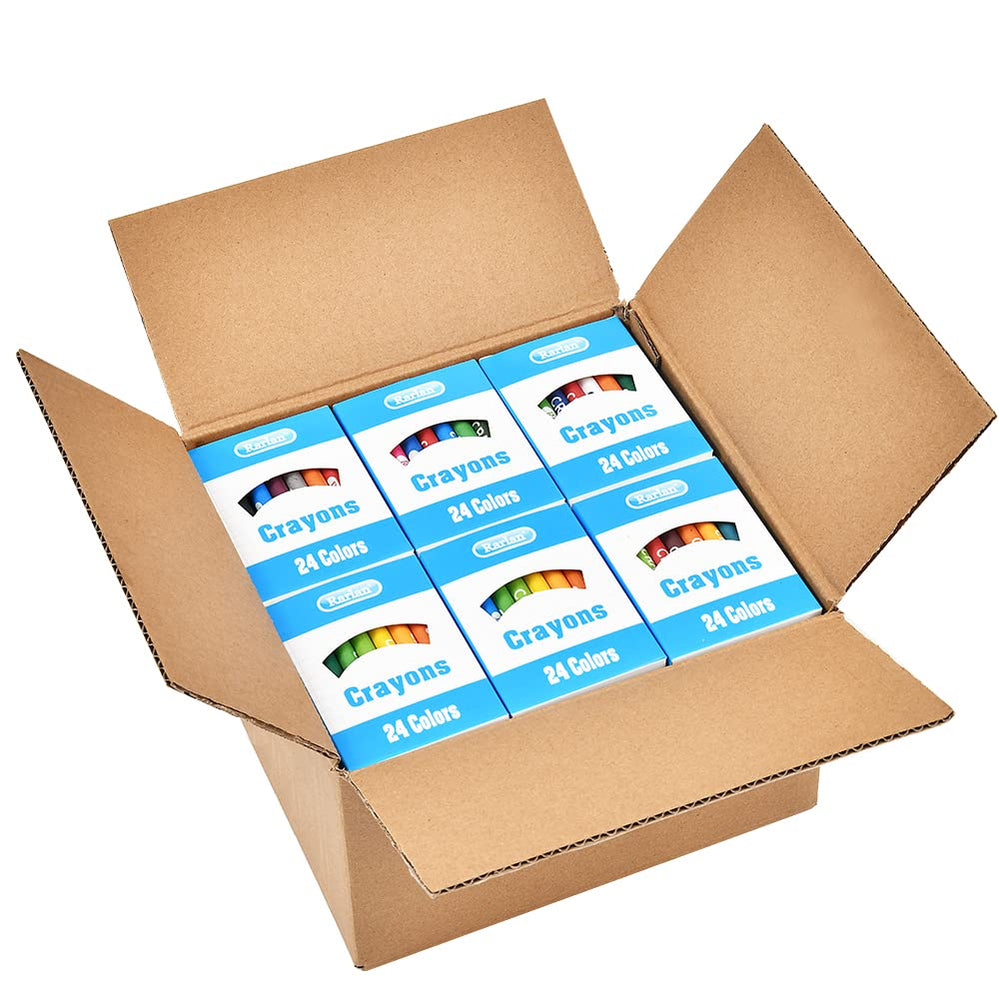 Rarlan Crayons bulk 720-count packaging ideal for classroom organization and group activities.