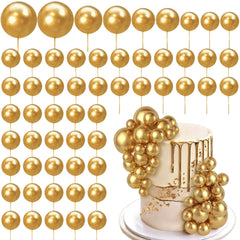 RASSLISA gold ball cake picks add sparkling height to desserts