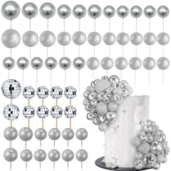RASSLISA ball topper 0.79 inch silver for delicate cake accents