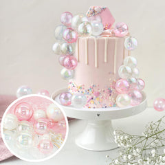 RASSLISA clear 4cm bubble ball topper versatile dessert decoration