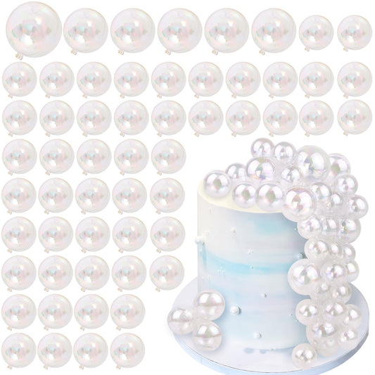 RASSLISA clear balls cake topper 1.18 inch adds crystal elegance to cakes