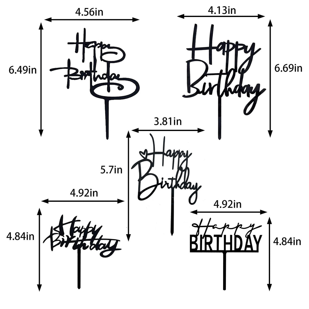 RASSLISA black acrylic cake topper elevates birthday cupcakes with bold style