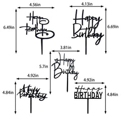 RASSLISA black acrylic cake topper elevates birthday cupcakes with bold style