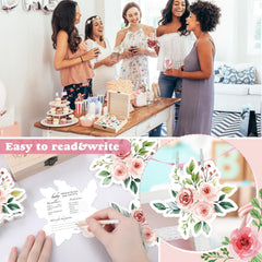 RattanView baby shower game setup with cards and keepsake box to boost engagement