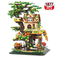 RAVAYO Forest Tree Building Blocks LED assembly guide highlights clear steps for satisfying building fun