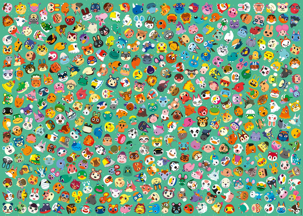 Ravensburger Animal Crossing 1000-piece puzzle close-up view for collaborative sessions.