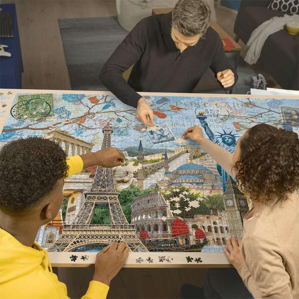 Ravensburger Big City Collage urban life—vibrant urban scenes for relaxing puzzle time.