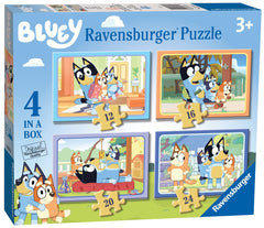 Ravensburger Bluey 4-in-Box Puzzle Bluey and Bingo scene boosts focus and family play