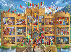 Ravensburger Castle Cutaway close-up of interlocking pieces for easy assembly