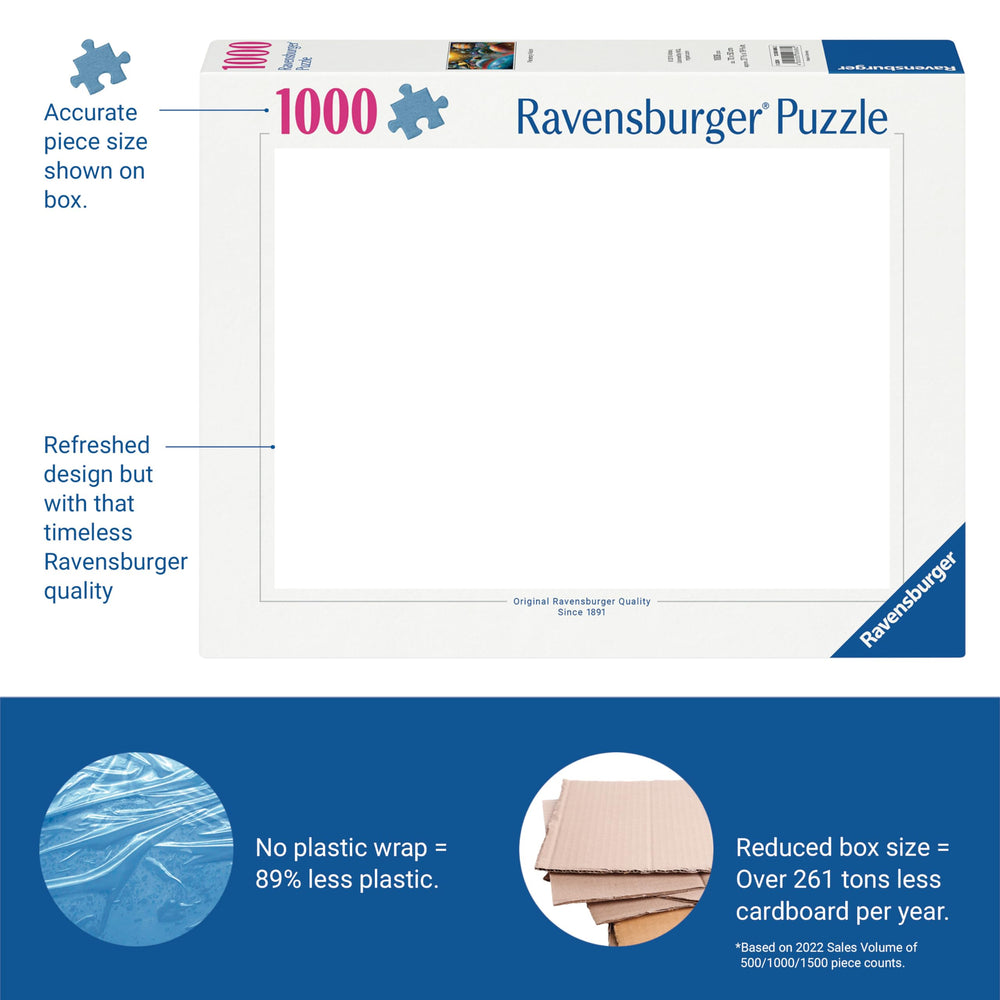 Dean MacAdam artwork by Ravensburger with bright, quirky characters enhancing puzzle appeal