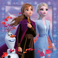 Ravensburger Disney Frozen 2 puzzle 3-in-1 set delivers three distinct challenges in one box.