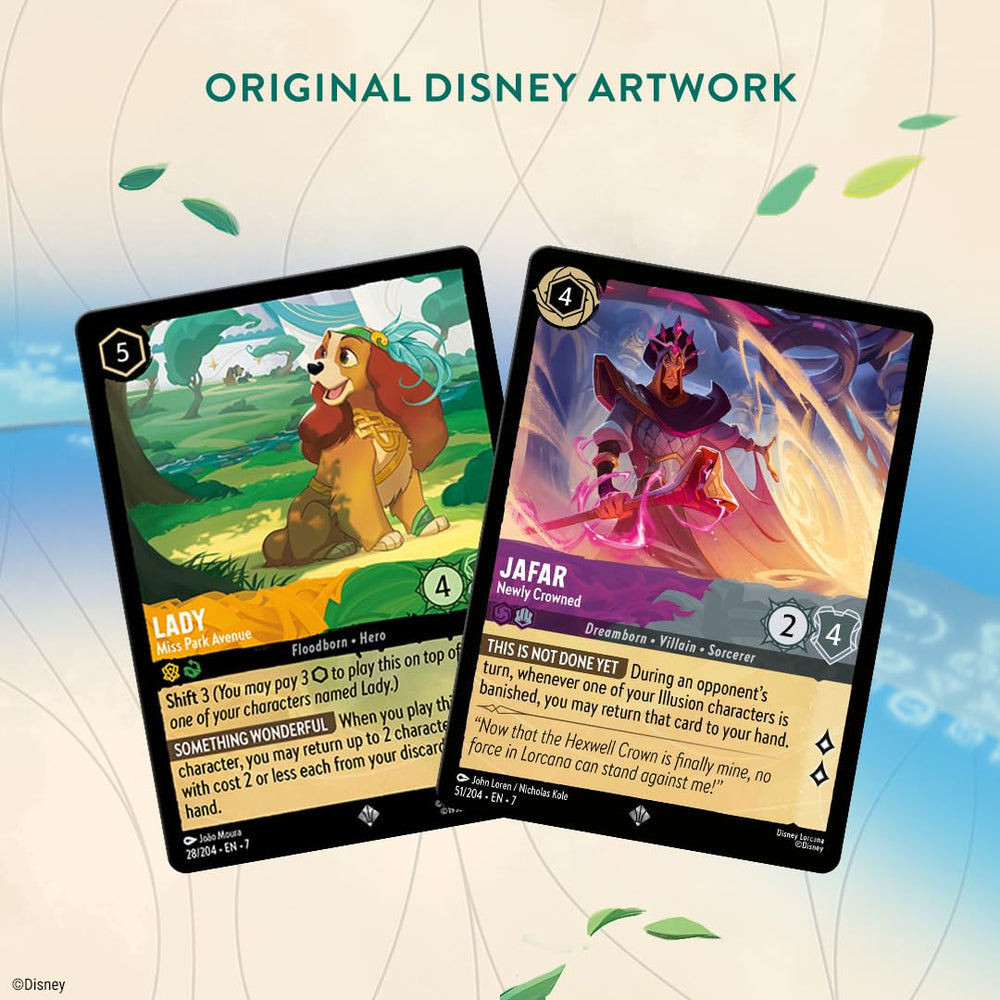 Ravensburger Lorcana foil card preview shows shiny collectible options