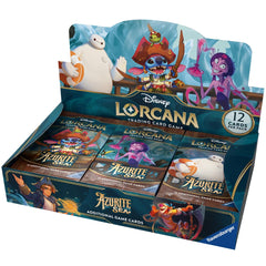 Ravensburger Disney Lorcana Azurite Sea booster display with vibrant artwork for collectors