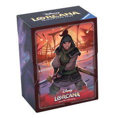 Ravensburger Lorcana deck box Mulan artwork keeps cards organized and easy to transport.